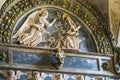 Bas-relief of the Annunciation XV century in the interior of the Basilica of San Frediano, Lucca, Italy