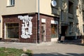 A bas-relief called Plon on a building in Warsaw