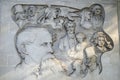 Bas Relief Carving of Charles Dickens Characters in London Royalty Free Stock Photo