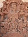 a bas relief carving of hindu dieties at harshat mata temple situated at the village of abhaneri in india