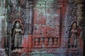 Bas Relief of Devatas at Preah Khan Temple, Siem Reap