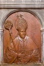 Bas-relief - epitaph depicting the bishop located in the church in the center of Nysa.