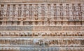 Bas-relief at famous ancient Jagdish Temple in Udaipur, Rajasthan, India