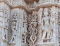 Bas-relief at famous ancient Jagdish Temple in Udaipur, Rajasthan, India