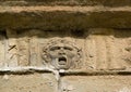 Bas relief of a human head. Lucca Tuscany Italy