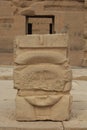 Portion of a Column With Representation of Isis, Philae Temple Complex, Aswan, Egypt Royalty Free Stock Photo