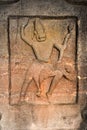 Bas-relief of Kailas temple in Ellora on India