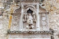 Bas relief of king of Hungary Matthias in full armour sitting on a lion. Bas relief is copy of 1486 original in Bautzen