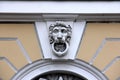 Bas-relief of a Lion`s face decorating facade of the Russian Museum, Mikhailovsky Palace, St. Petersburg