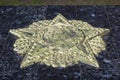 Bas-relief on marble depicting the Order of Victory during the victory of the USSR in World War II. Dismantled after the Russian Royalty Free Stock Photo