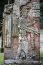 Bas-relief of the mayan king Pakal in Palenque Royalty Free Stock Photo