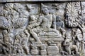 Bas-Relief at Mendut Temple, Indonesia Royalty Free Stock Photo