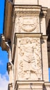 The bas-relief on the pillar arch ENEA main entrance (OCE)