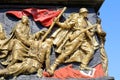 The bas-relief on the pillar of the bridge in memory of the Great Patriotic War. Bridge on the embankment Donetsk. Ukraine Royalty Free Stock Photo