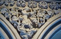 Bas-relief sculpture, architectural details, Mont-Saint-Michel cloister garden gallery Royalty Free Stock Photo