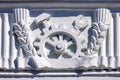 Bas-relief with Soviet symbols of labor