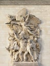 Sculpture of `Le depart, detail of Arc de Triomphe, Paris