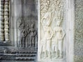 The bas-relief on the wall of Angkor Wat, Cambodia Royalty Free Stock Photo