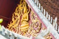 The bas-relief on the wall of the temple in Louangphabang, Laos. Close-up. Royalty Free Stock Photo