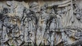 Bas Relief War Scene Sculpture, Carol I National Defence University, Bucharest, Romania Royalty Free Stock Photo