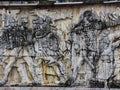 Bas Relief War Scene Sculpture, Carol I National Defence University, Bucharest, Romania Royalty Free Stock Photo