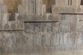 Bas reliefs at Apadana palace in the ancient Persepolis, Ir Royalty Free Stock Photo