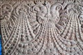 Stone bas-reliefs the decorating walls and ceilings of ancient Indian temples Royalty Free Stock Photo