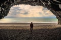 Basalt cave at at Reynisfjara Beach in Southern Iceland