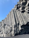 the basalt columns at Reynisfjara, the famous black beach in Iceland