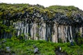 Basalt columns of Svartifoss waterfall, Iceland in summer. Royalty Free Stock Photo