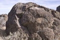 Basalt erratic boulder, Sun Lakes Dry Falls State Park, Washington State Royalty Free Stock Photo