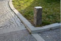 Basalt hexagonal natural column created by the gradual solidification of lava, is used in the city as a safety dividing bollard on