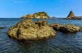 Basalt rocks of Isole dei Ciclopi at Aci Trezza, Sicily