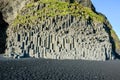 Basalt stone columns on Reynisfjara black beach near Vik