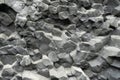 Basalt volcanic rock formations in Reinisfjara beach near Vik in northern Iceland