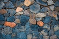 Basalt volcanic rock wall Royalty Free Stock Photo