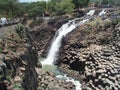 Basaltic prisms and waterfall of Santa MarÃÂ­a Regla, Mexico. Royalty Free Stock Photo