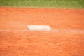 Base in baseball field Royalty Free Stock Photo