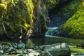 Base of Bridle Veil Falls In Columbia River Gorge Royalty Free Stock Photo
