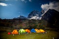 Base Camp under Mt MaKaLu in Tibet at night Royalty Free Stock Photo