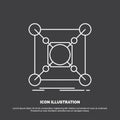 Base, center, connection, data, hub Icon. Line vector symbol for UI and UX, website or mobile application Royalty Free Stock Photo