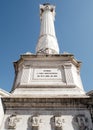 Base of Column of Pedro IV, details, in Rossio square, Lisbon, Portugal Royalty Free Stock Photo