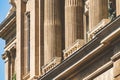 Base of Ionic columns, small balustrade and cornice of the MNAC