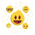 Best yellow emoji faces set Royalty Free Stock Photo