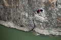 Base Jump after paragliding on the Dark Canyon