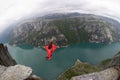 BASE jumping Norway Royalty Free Stock Photo