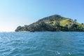 Base of landmark Mount Maunganui with Maori warrior statue Royalty Free Stock Photo