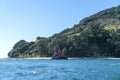 Base of landmark Mount Maunganui with Maori warrior statue Royalty Free Stock Photo