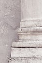 Base of the marble columns of a romanesque medieval Italian church Royalty Free Stock Photo