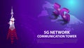 Base Mobile 5G network technology communication antenna tower background